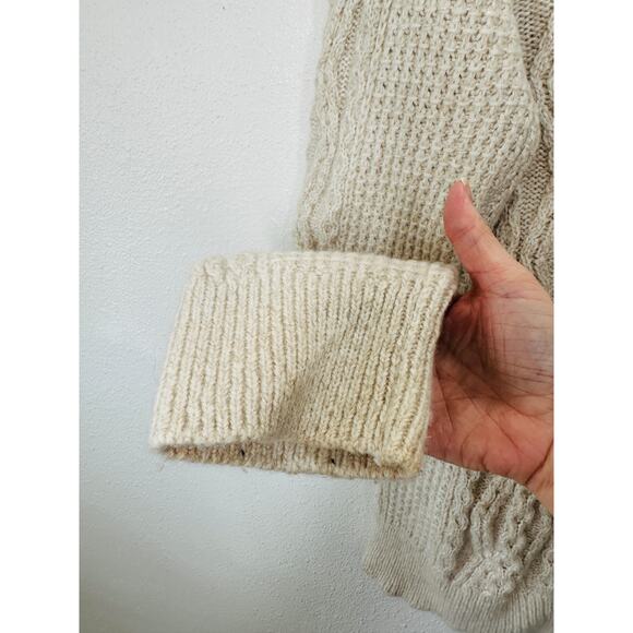 Vince Cream Chunky Knit Long Sleeve Mock Neck Sweater L - Picture 7 of 14